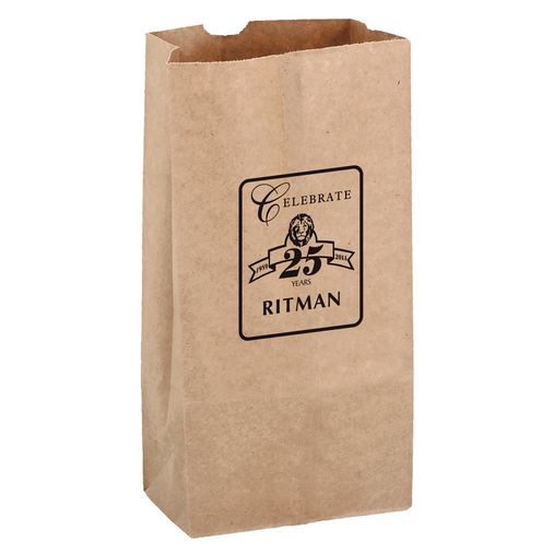 Custom Printed Natural Kraft Paper SOS Grocery Bag (Size 8 Lb.) - Flexo Ink - 6G8N-FI